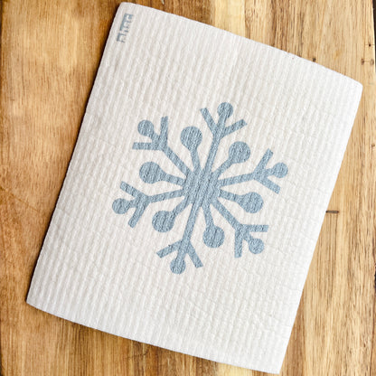 Silver Snowflake Printed Eco Cloth