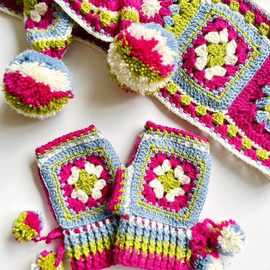 Winter Wishes Scarf & Reversible Mitts Set - Pattern Bundle